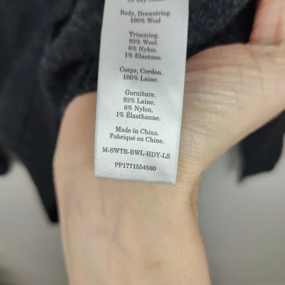 Everlane Felted Merino Hoodie Mens XS Charcoal Gray Pullover‎ Cozy Preppy